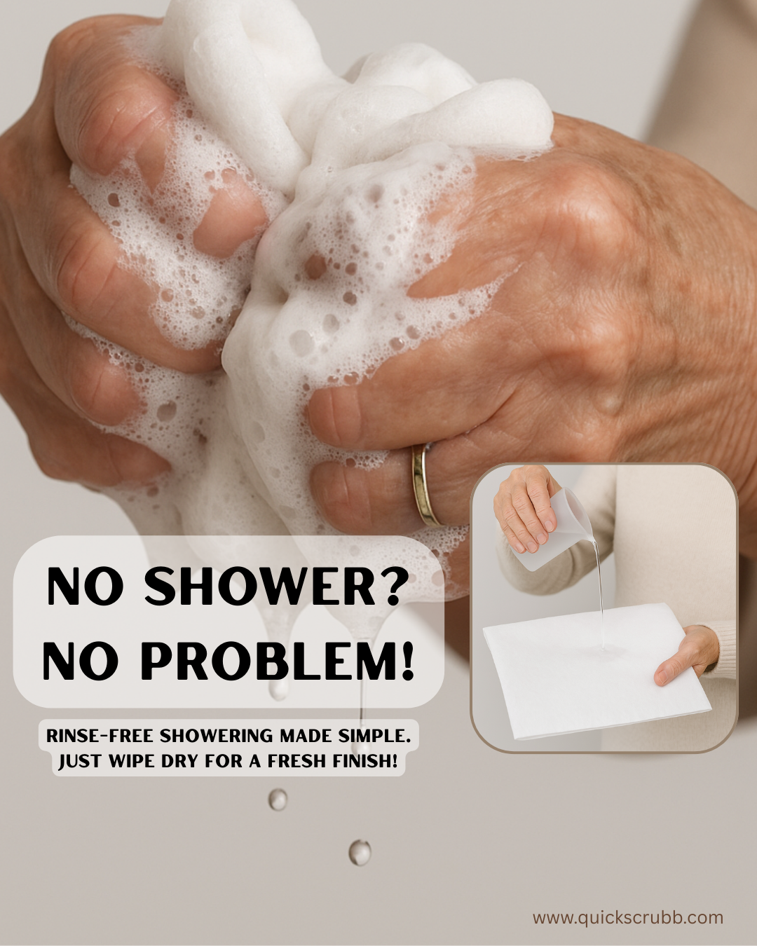 Quick Scrubb - Disposable Rinse-Free Bath Sponges