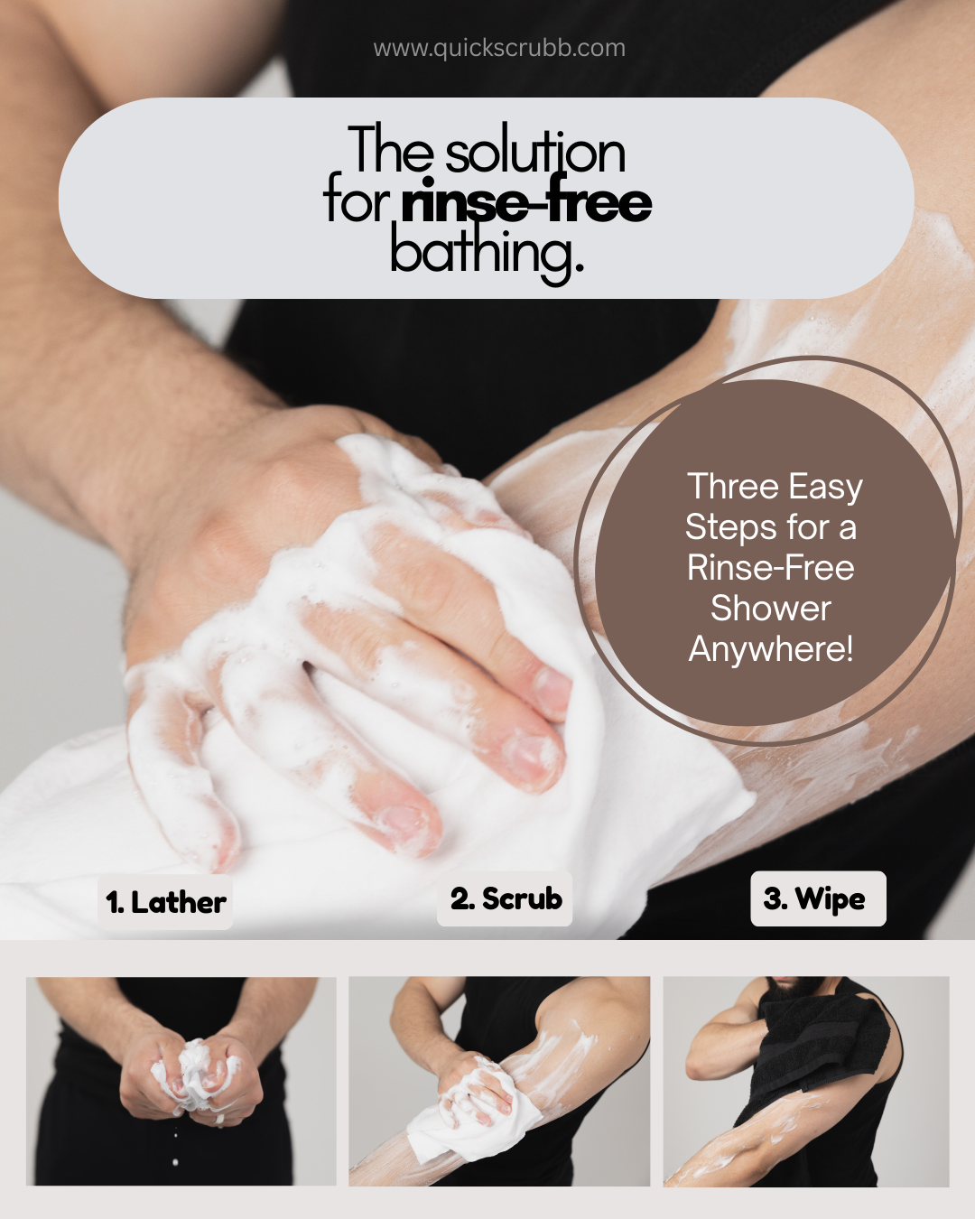 Quick Scrubb - Disposable Rinse-Free Bath Sponges