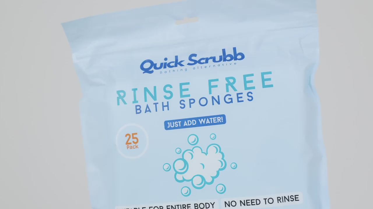 Quick Scrubb Sponge Baths for camping disabled people and hiking